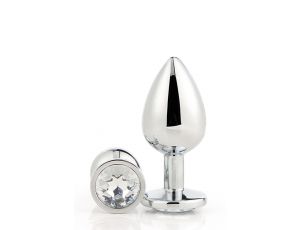 Aluminiowy korek analny Gleaming Love srebrny medium