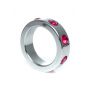 Pierścień erekcyjny stalowy z różowymi diamencikami HeavyFun 4 cm - 2