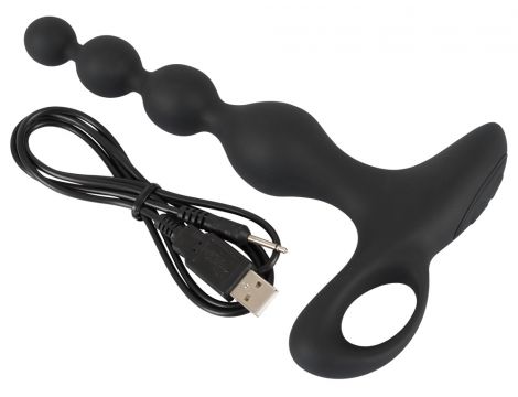 Wibrujące kule analne Black Velvets silikonowe 20 cm USB - 8