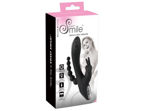 Wibrator króliczek Sweet Smile potrójny USB 20,8 cm - 2