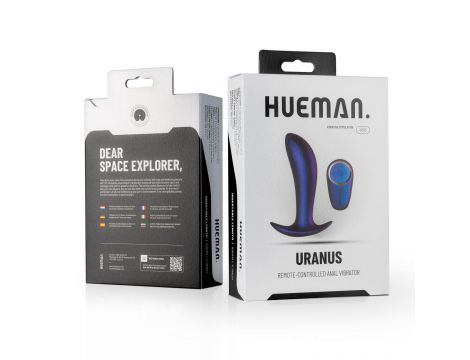 Wibrator analny Hueman Uranus fioletowy z pilotem USB