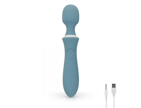 Wibrator różdżkowy Orchidea Bloom niebieski silikonowy USB 23 cm - 3