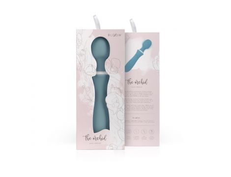Wibrator różdżkowy Orchidea Bloom niebieski silikonowy USB 23 cm - 9