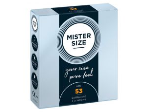 Prezerwatywy cienkie transparentne Mister Size 53 mm wegańskie 3 szt
