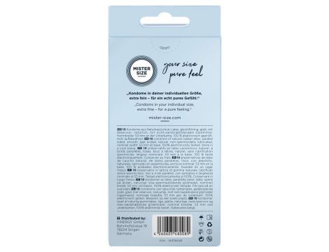 Prezerwatywy cienkie Mister Size 53 mm wegańskie 10 szt 18,5 cm - 3