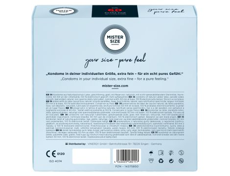 Prezerwatywy wegańskie Mister Size 60 mm 36 sztuk lateks naturalny - 5