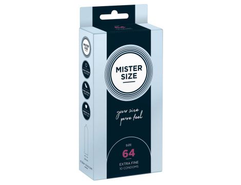 Prezerwatywy wegańskie Mister Size 64mm cienkie 22cm 10 szt - 2