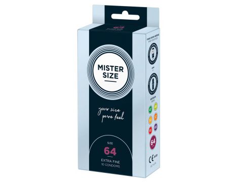 Prezerwatywy wegańskie Mister Size 64mm cienkie 22cm 10 szt - 4
