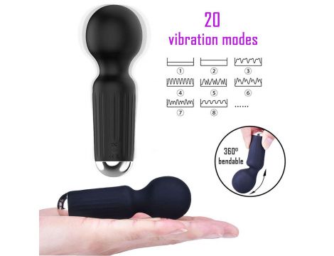 Mini stymulator łechtaczki USB 20 funkcji czarny B Series Magic - 5