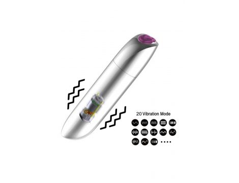 Potężny mini wibrator B Series Magic USB 20 trybów czarny błyszczący - 8