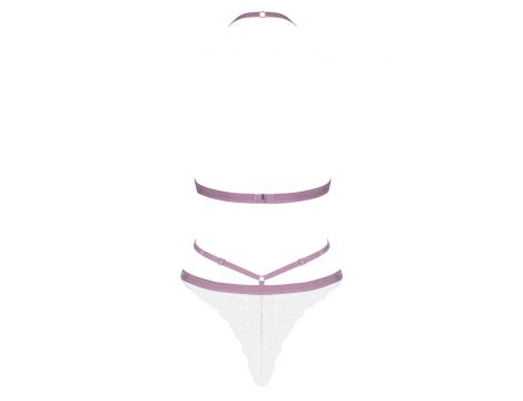 Body koronkowe Lilyanne Obsessive białe S/M - 6
