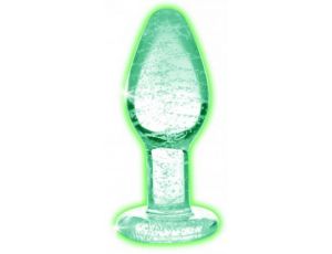 Korek analny szklany Booty Sparks świecący w ciemności 9.6 cm