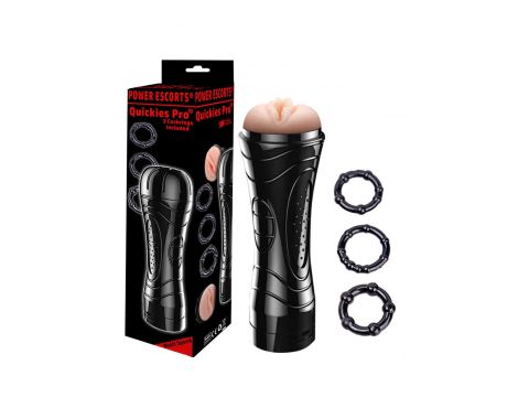 Masturbator wibrujący Quickies Pro Power Escorts 27 cm z cockringami