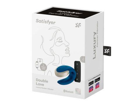 Stymulator łechtaczki Satisfyer Double Love niebieski z pilotem USB - 7