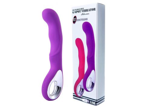 Wibrator punktu G silikonowy B Series Magic fioletowy USB 20 cm
