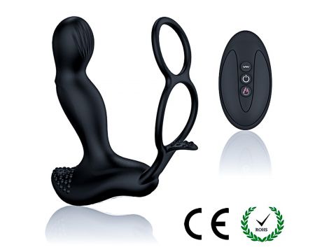Masażer prostaty silikonowy z pilotem i grzaniem 12,5 cm czarny - 10