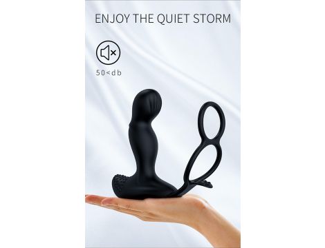 Masażer prostaty silikonowy z pilotem i grzaniem 12,5 cm czarny - 19