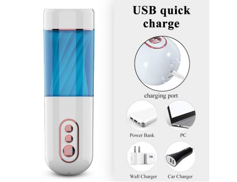 Masturbator wibrujący z ssaniem B Series Fox USB - 5