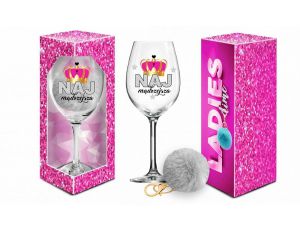 Kieliszek do wina Signoria 700ml Ladies Time z pomponem Najmądrzejsza