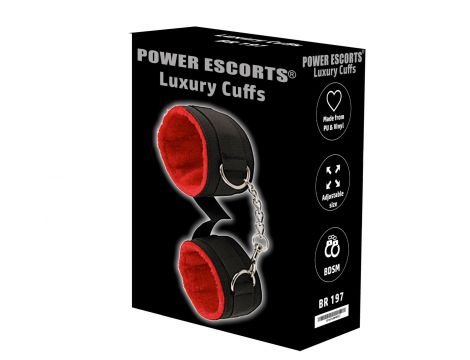 Kajdanki luksusowe Power Escorts czarno czerwone - 2