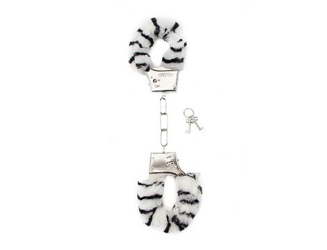 Kajdanki futrzane zebra ShotsToys