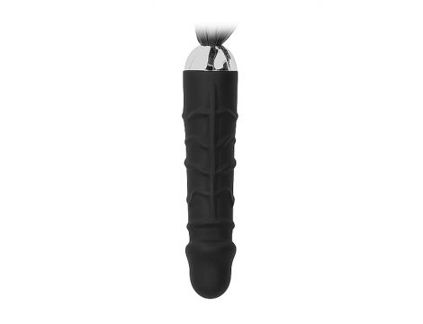 Bicz z dildo Ouch! skórzany silikonowy czarny 30 cm - 3