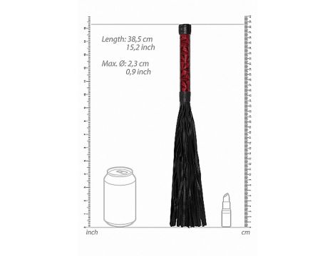 Luksusowy bicz Ouch bordowy 38,5 cm - 2