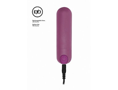 Mini wibrator pociskowy 10 prędkości Be Good Tonight fioletowy USB 8cm - 7