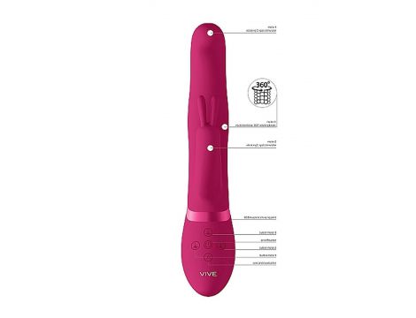 Wibrator króliczek Vive Izara z obrotowymi kulkami różowy USB - 4