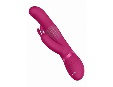 Wibrator króliczek Vive Izara z obrotowymi kulkami różowy USB - 7