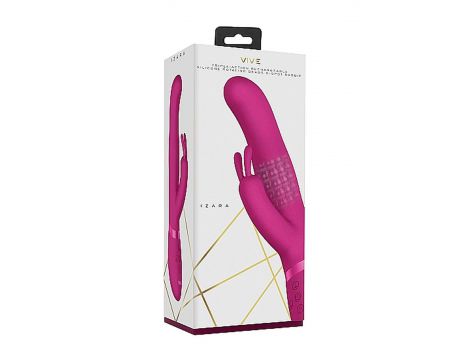 Wibrator króliczek Vive Izara z obrotowymi kulkami różowy USB - 8