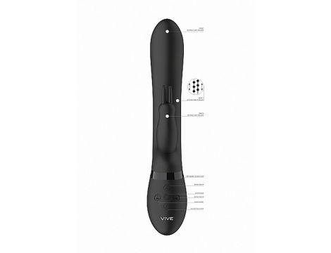 Wibrator króliczek Vive Amoris z ruchomymi kulkami USB czarny - 4