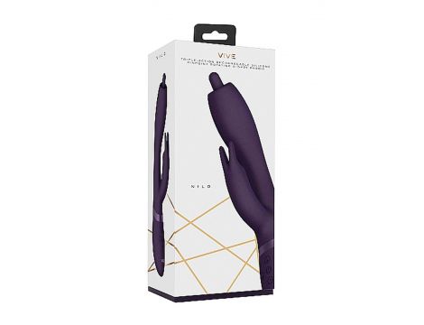 Wibrator króliczek Vive Nilo fioletowy obrotowy USB - 6