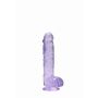 Dildo żelowe realistyczne z jądrami RealRock fioletowe 17 cm - 2