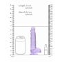 Dildo żelowe realistyczne z jądrami RealRock fioletowe 17 cm - 4