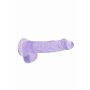 Dildo żelowe realistyczne z jądrami RealRock fioletowe 17 cm - 7