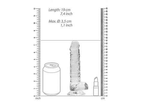 Dildo realistyczne z jądrami transparentne RealRock 18 cm - 3