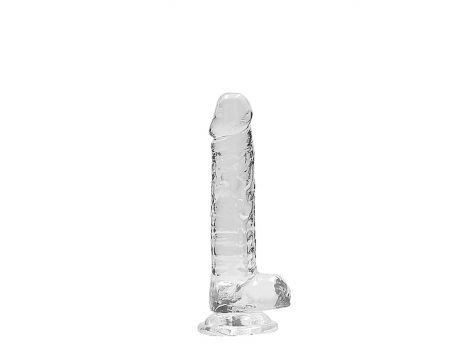 Dildo realistyczne z jądrami transparentne RealRock 18 cm - 4