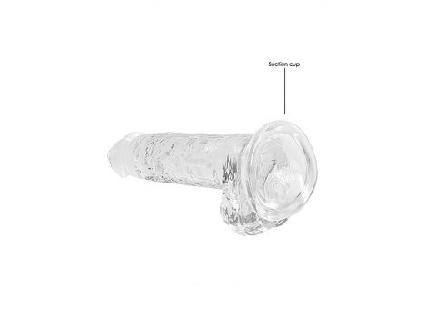Dildo realistyczne z jądrami transparentne RealRock 18 cm - 5