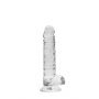 Dildo realistyczne z jądrami transparentne RealRock 18 cm - 5