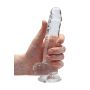 Dildo realistyczne z jądrami transparentne RealRock 18 cm - 8