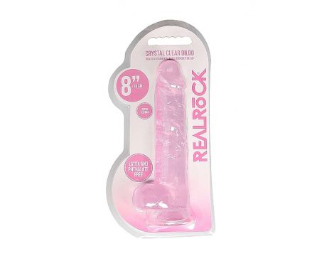 Dildo realistyczne z jądrami RealRock różowe 20 cm - 2