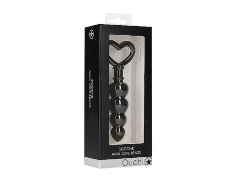 Łańcuszek kulek analnych silikonowy Ouch! czarny 9 cm - 2