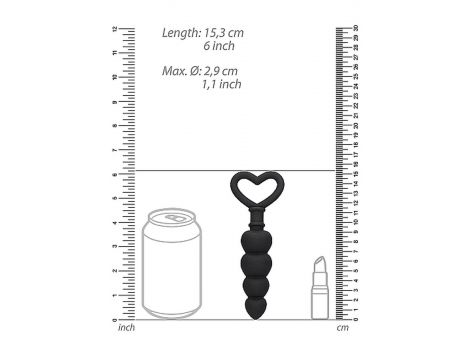 Łańcuszek kulek analnych silikonowy Ouch! czarny 9 cm - 4