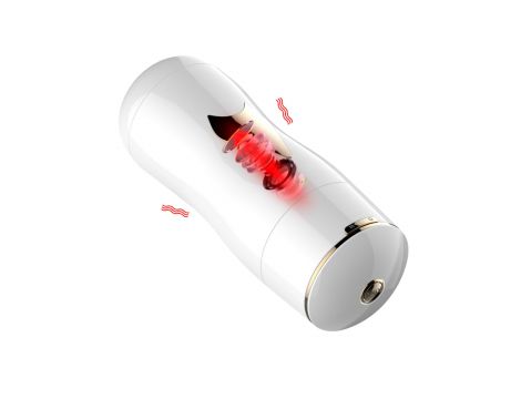 Dwustronny masturbator z wibracją B Series Fox biały USB - 2