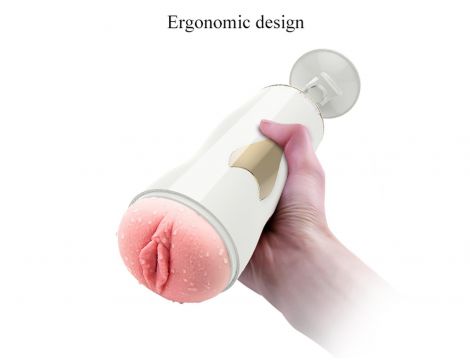 Dwustronny masturbator z wibracją B Series Fox biały USB - 4
