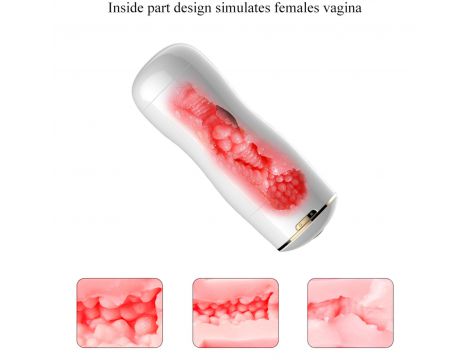 Dwustronny masturbator z wibracją B Series Fox biały USB - 5