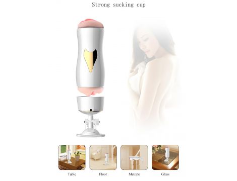 Dwustronny masturbator z wibracją B Series Fox biały USB - 10