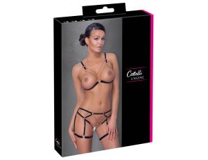 Komplet bielizny Cottelli Glamour bondage z łańcuchami M