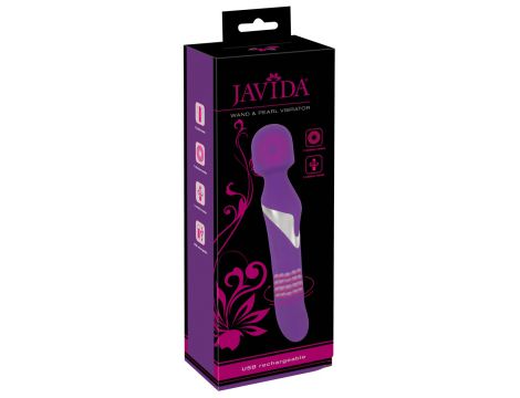 Wibrator wand z perłą Javida silikonowy USB 24 cm